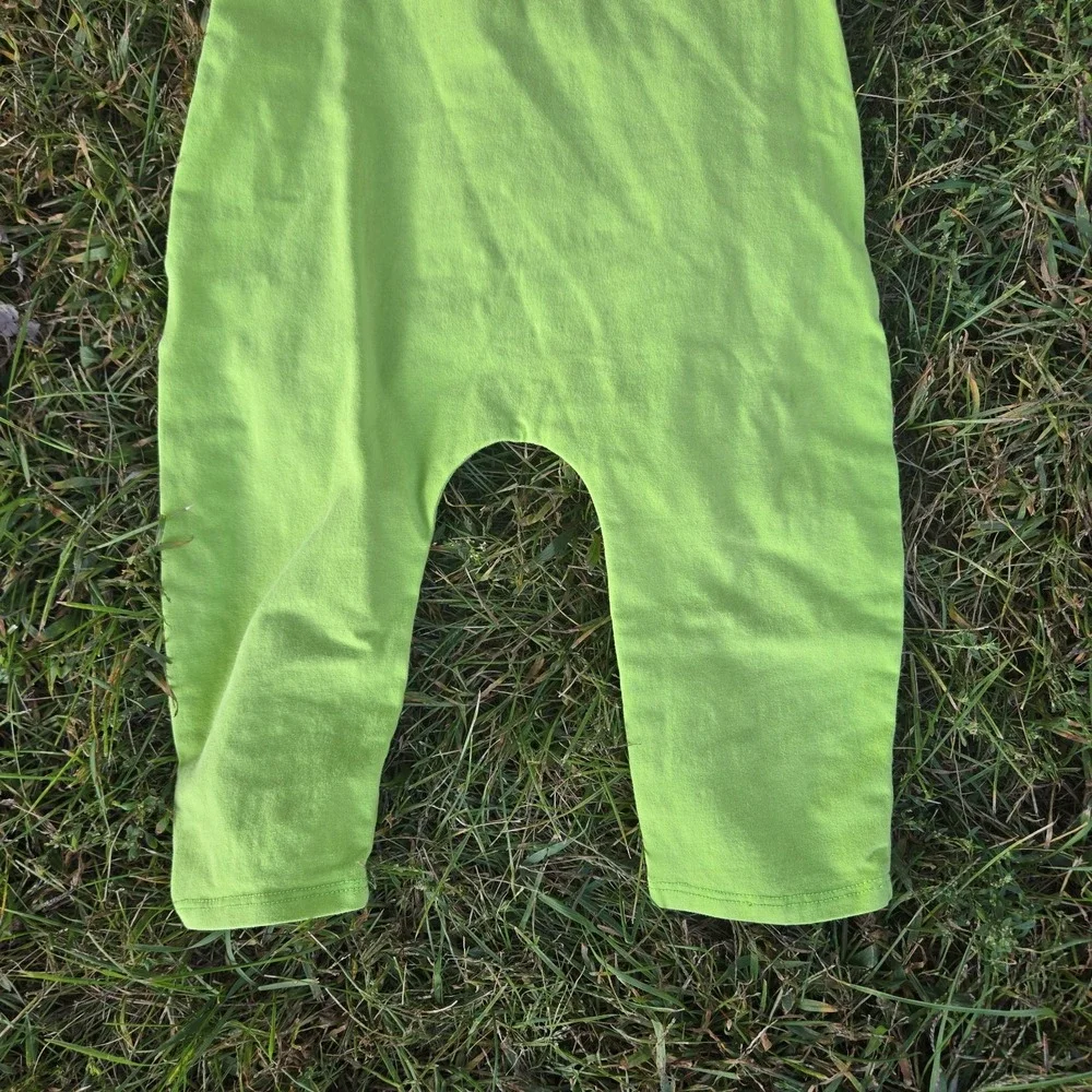 June & January Lime Green Cotton Basic‎ Minimalist Romper Jumpsuit 6-12 Months